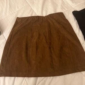 Faux suede mini skirt